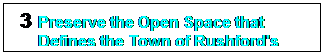 Text Box: 3	Preserve the Open Space that Defines the Town of Rushford's Rural Character.

